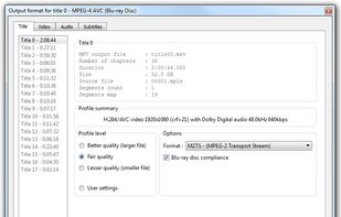 Tweakable transcoding profiles