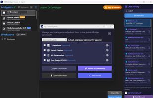 Community Agents can be chosen, or new agents can be customized by users 