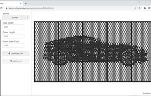 Mesh panel with patterns