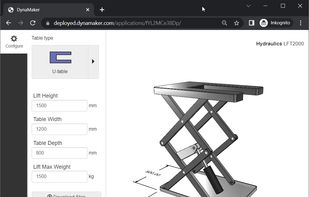 Lifting table configurator