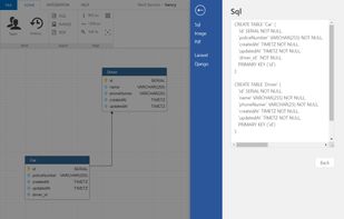 Export database design to SQL create table.