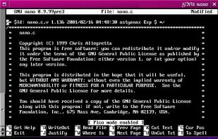 GNU nano screenshot 1