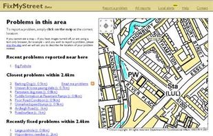 Issue listing with map in browser.