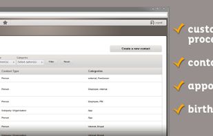 Customer processes, contacts appointments, birthdays