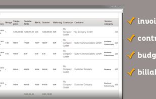 invoices, contracts, budgets, billables