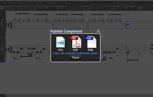 Publish to PDF/PNG/XPS functionality in Musink Lite