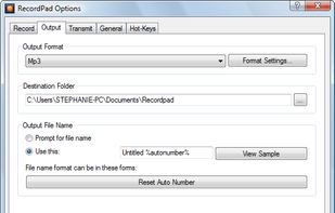 Output Settings
