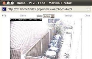 ZoneMinder Live Feed with PTZ
