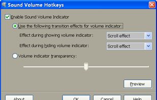 Customizeable volume indicator appearence.