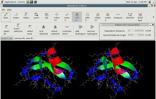 Protein ribbon models and a stereo display feature demonstrated.