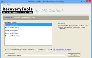 RecoveryTools for MS Outlook screenshot 1