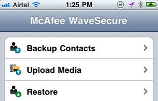 McAfee WaveSecure screenshot 1