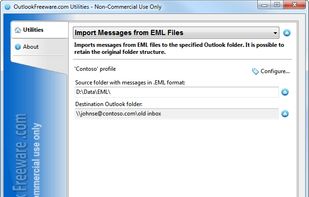 Free and easy imports messages from EML format to the specified Outlook folder.