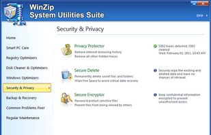 WinZip System Utilities Suite ensures security and privacy.