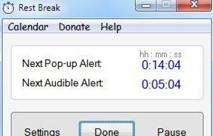 Click on Settings to customize your settings. Click Pause to disable pop-up reminders if you are watching a video.