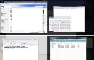 Main preview window with desktop thumbnails