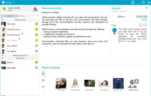 start page and recent contacts