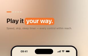 Speed, skip, sleep timer - every control within reach.