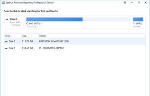 EaseUS Partition Recovery screenshot 1