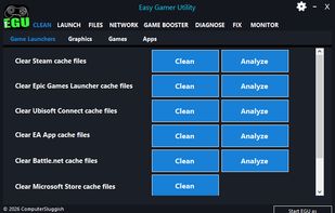 Easy Gamer Utility Clean Tab