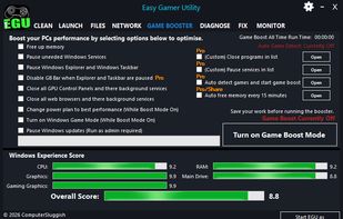 Easy Gamer Utility Game Booster Tab