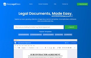 EasyLegalDocs.com Homepage