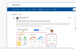 Customer feedback dashboard for collecting and reviewing user insights.
