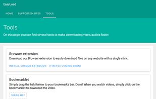 You can also install our Browser extensions to download files even more quickly. Or drag the bookmarklet to your Browser's bookmark bar and click it if you need to download something.