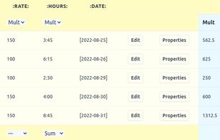 Timesheet calculations