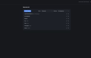 Material list