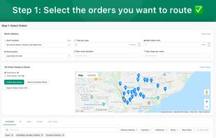 Step 1: Select the orders you want to route ?