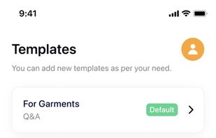 Select Template or create template