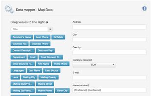 Visual data mapping - see what's data is available and what is required