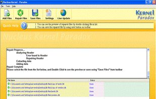Kernel for Paradox Recovery screenshot 2