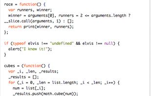 Javascript code created from Coffeescript - Part 2