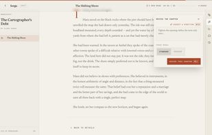 Revise with AI. Give a direction — the studio rewrites the whole chapter in your voice.

