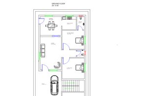 The same drawing opened with EchoCad - colours, line types, hatches and text keep the sizes they were drawn at.