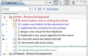 Eclipse Mylyn screenshot 1