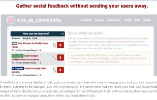 Gather social feedback without sending your users away