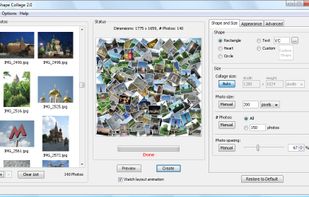 Screenshot of the Shape Collage program