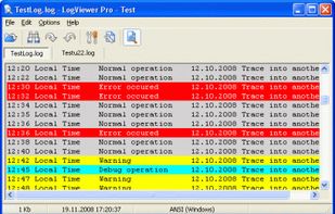 Test log with highlighting 