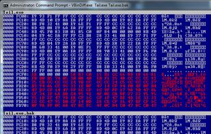An example of binary file comparison with some changes.