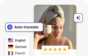 Auto translate reviwes accross store borders, use your best reviews from Germany in England