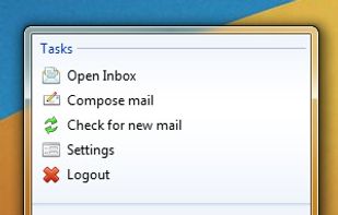 Jumplist for common tasks