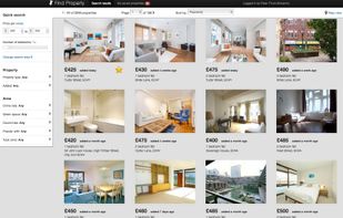 Search results can be filtered by crime/tube zone/distance to park etc