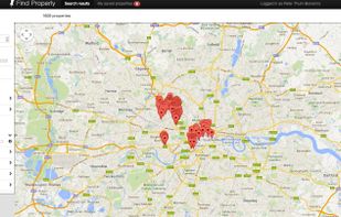 Search results can also be viewed on a large map