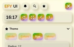 The efy sidebar menu