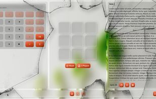 Multiple pseudo 3D image layers with a broken glass effect
