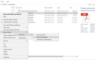 Create and share MS Office files from the desktop to a secure workspace. 