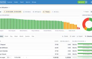 One of the provided reports: billable utilization